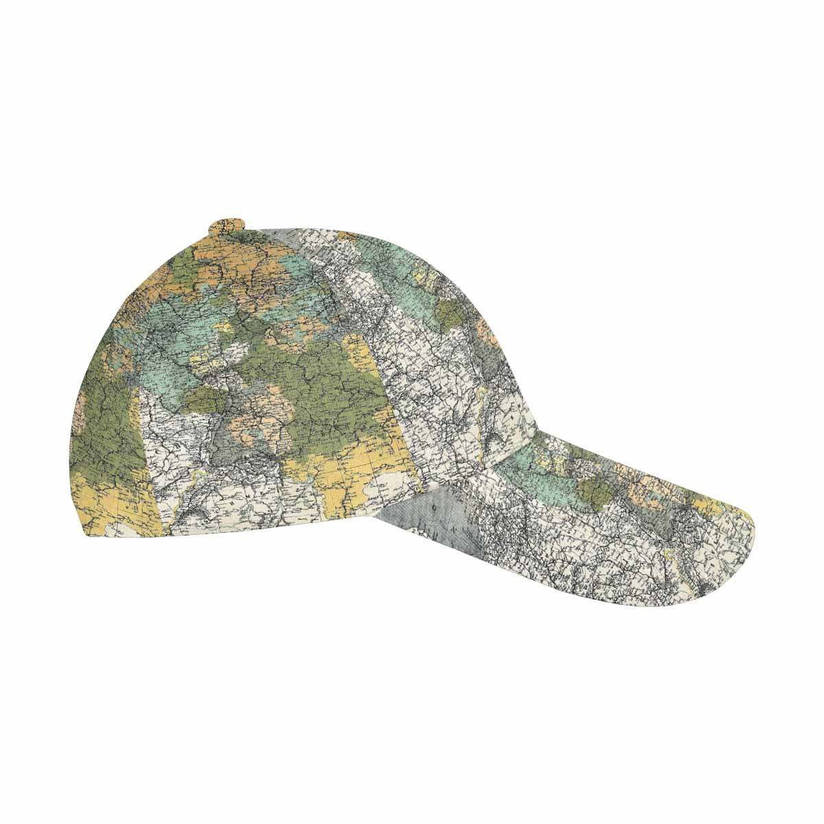 Antique Map design dad cap, trucker hat, Design 18
