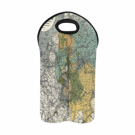 2 Bottle Antique map wine bag,Design 18
