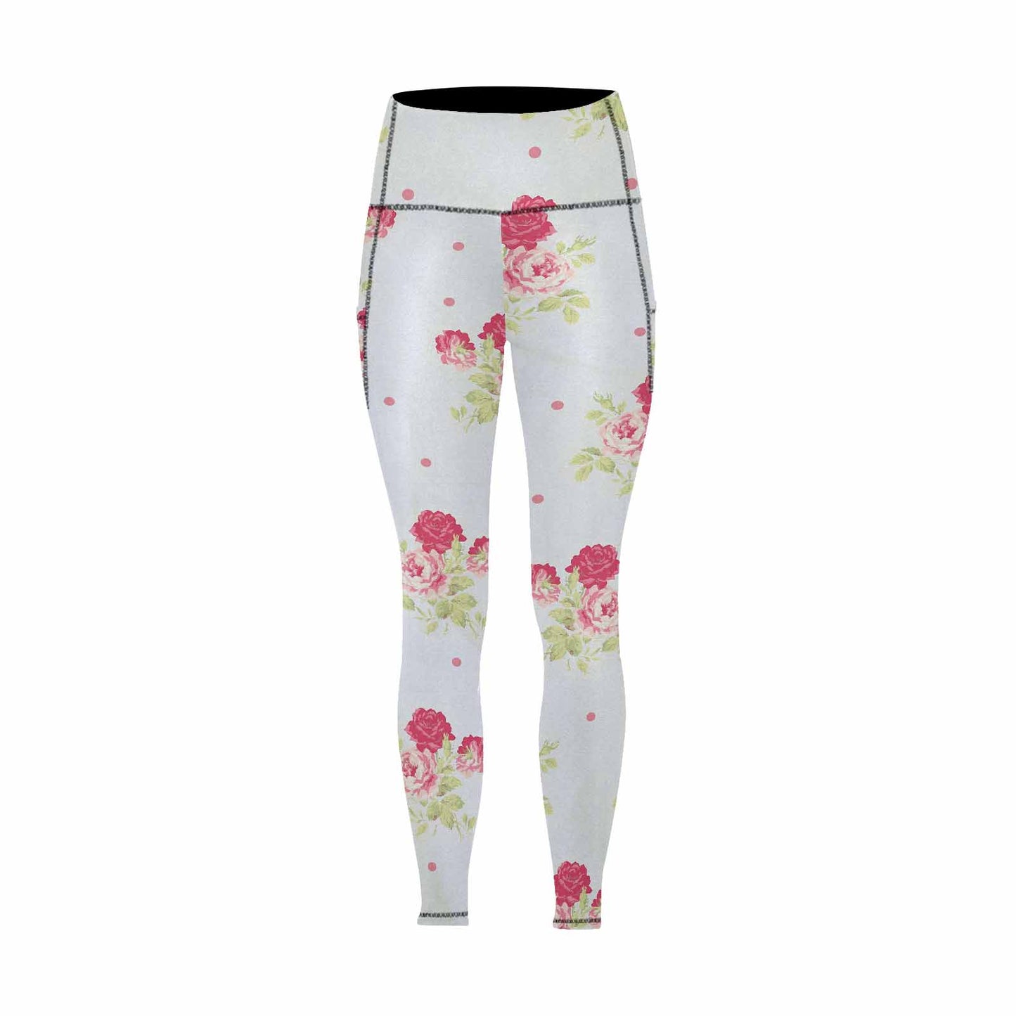 Floral 2, active wear leggings, outside surge, design 16