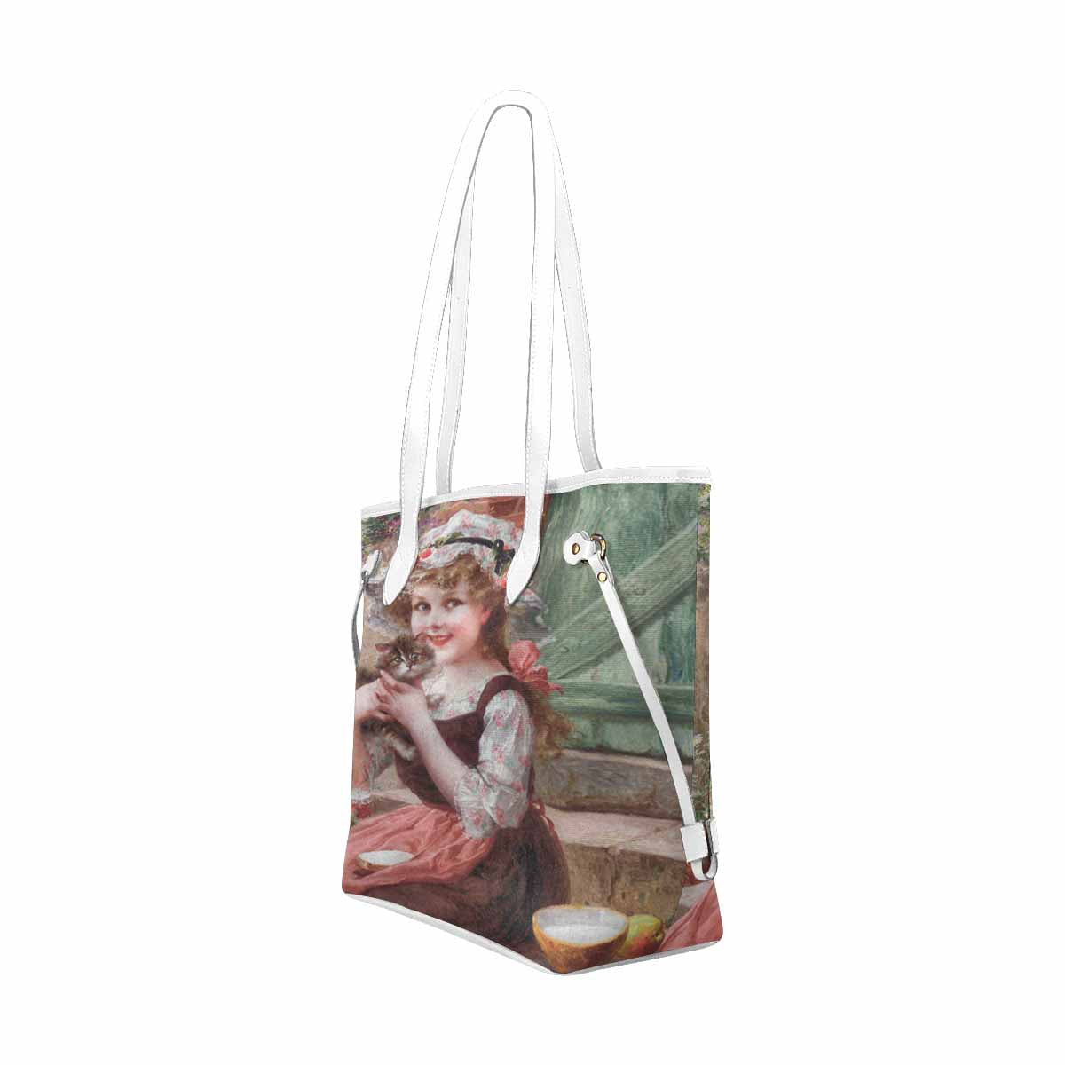 Victorian Girl Design Handbag, Model 1695361, The Little Kittens, WHITE TRIM