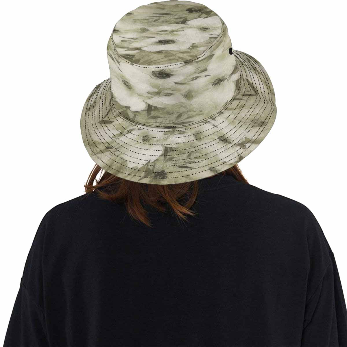 Vintage floral unisex bucket boonie Hat, outdoors hat, Design 03x