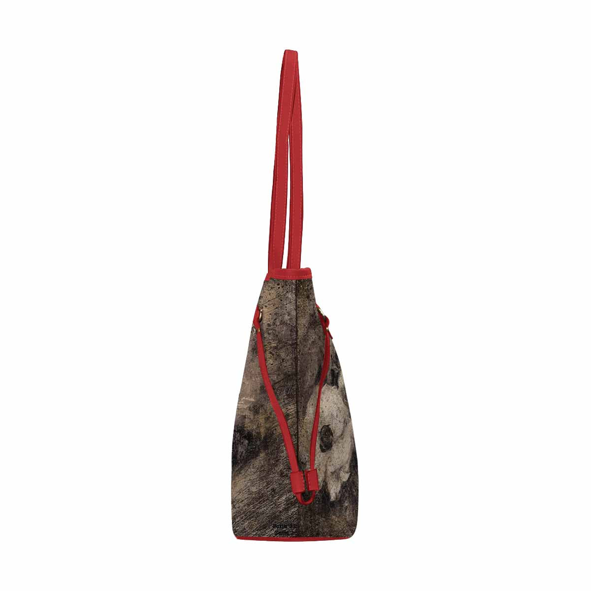 Vintage Floral Handbag, Classic Handbag, Mod 1695361 Design 16, RED TRIM