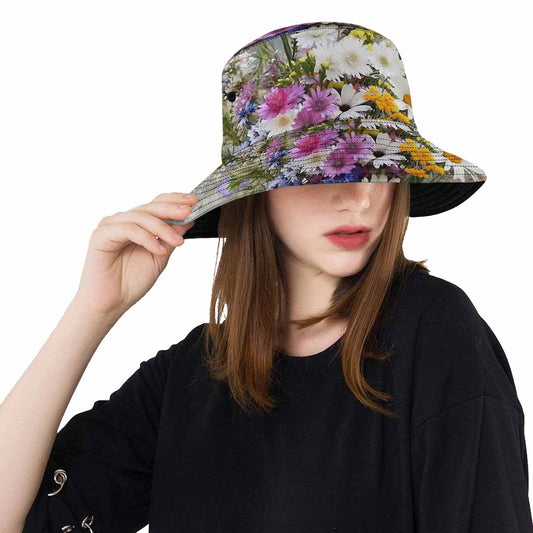 Vintage floral unisex bucket boonie Hat, outdoors hat, Design 02