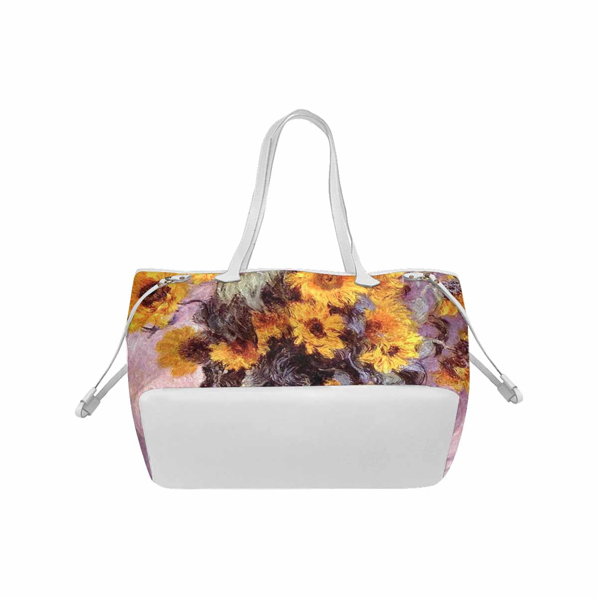 Vintage Floral Handbag, Classic Handbag, Mod 1695361, Design 49 WHITE TRIM
