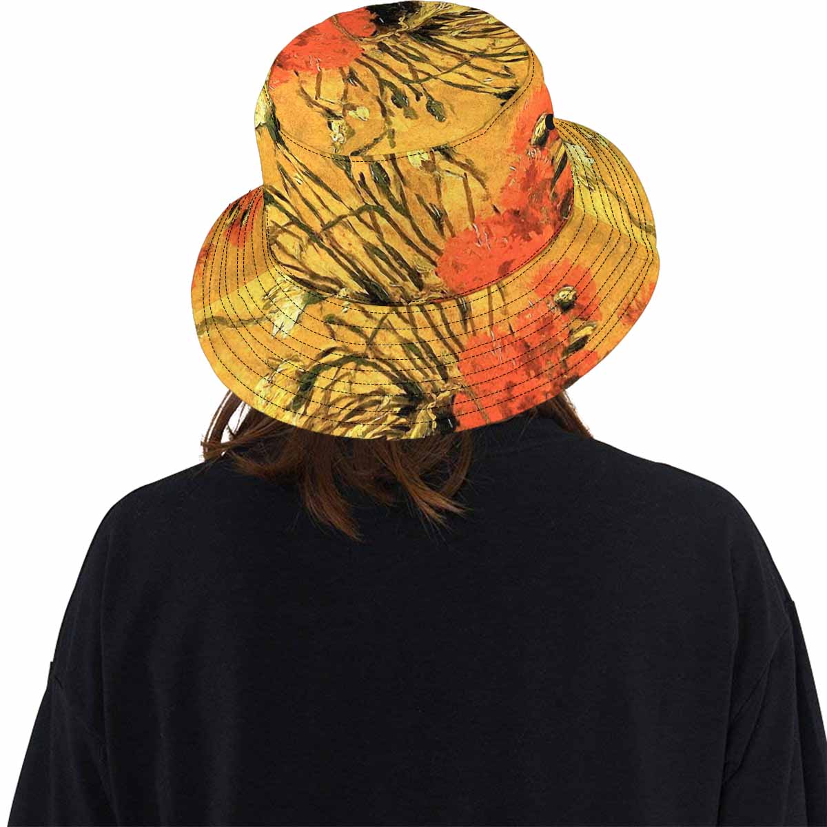 Vintage floral unisex bucket boonie Hat, outdoors hat, Design 61