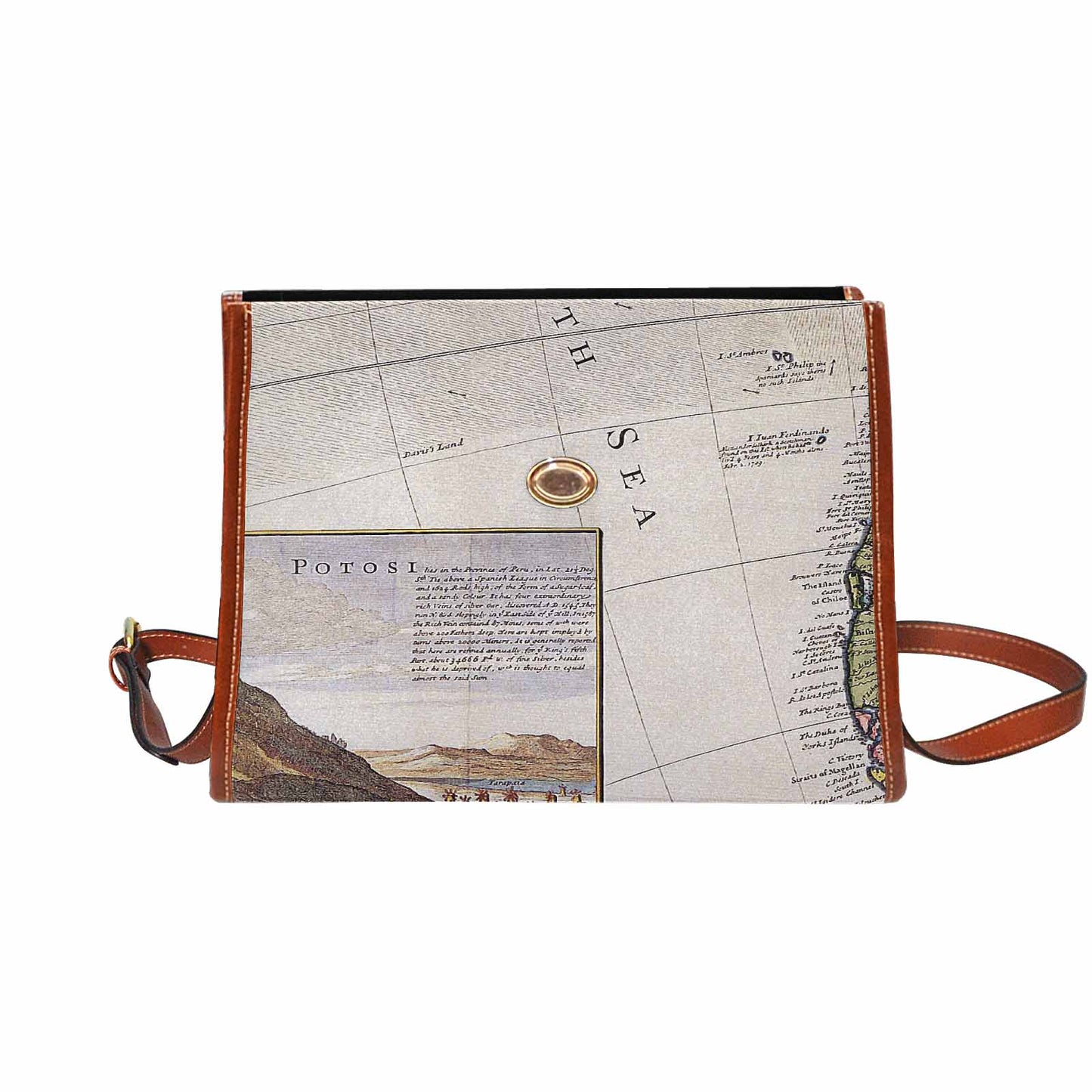 Antique Map Handbag, Model 1695341, Design 40