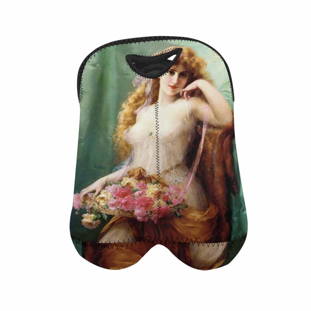 Victorian lady design 2 Bottle wine bag, Basket of Roses