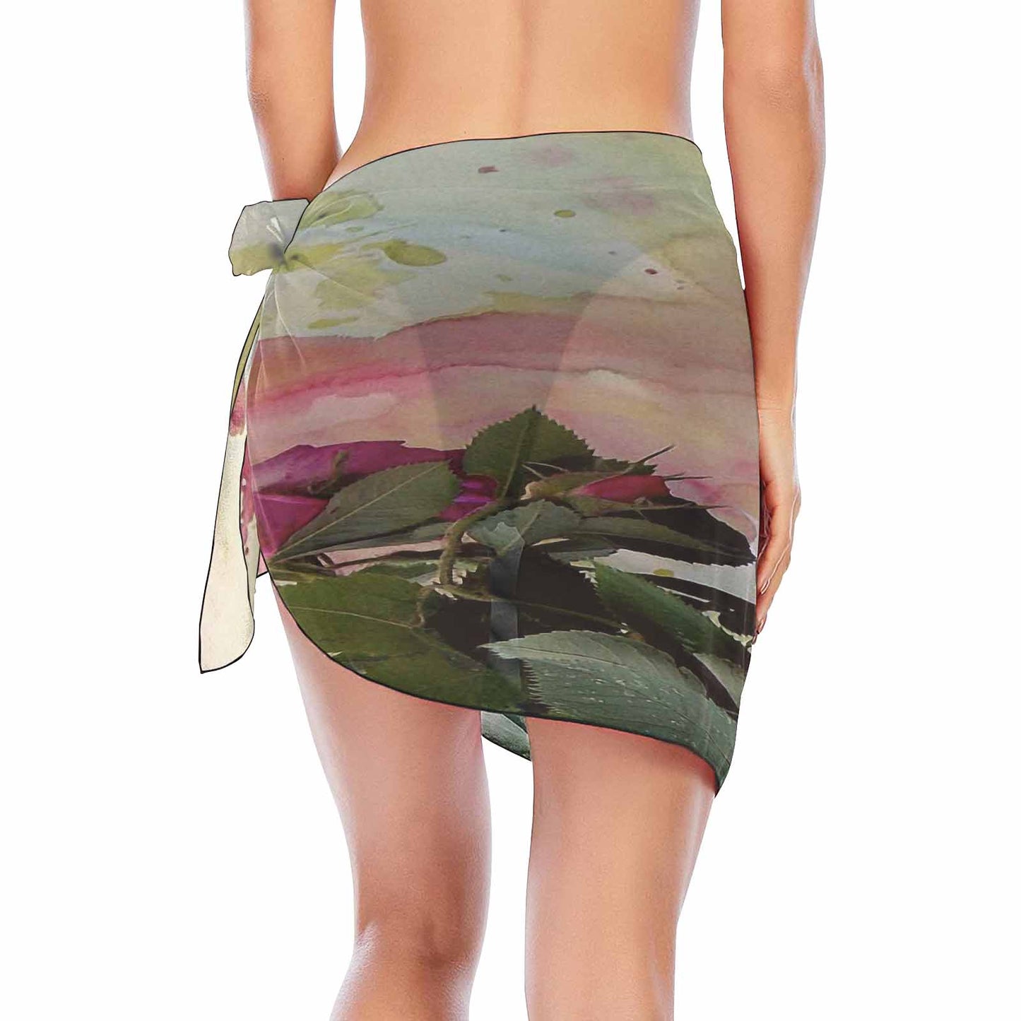 Vintage floral, beach sarong, beach coverup, swim wear, Design 21