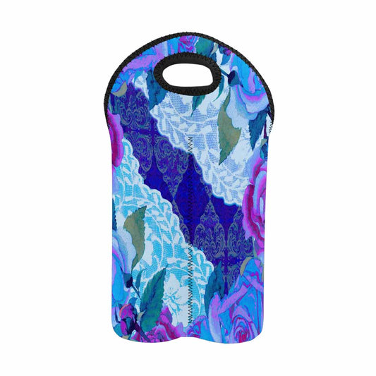 2 Bottle Victorian lace print wine bag, Design 20