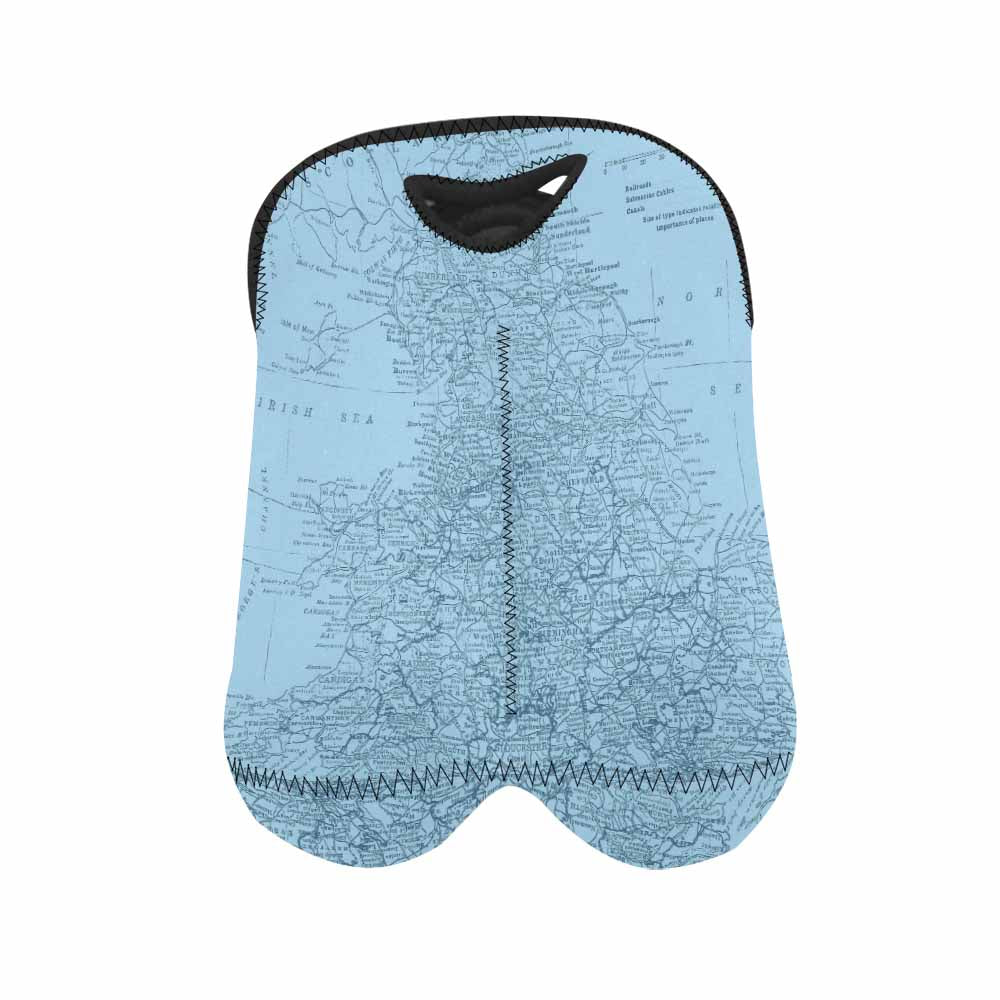 2 Bottle Antique map wine bag,Design 50