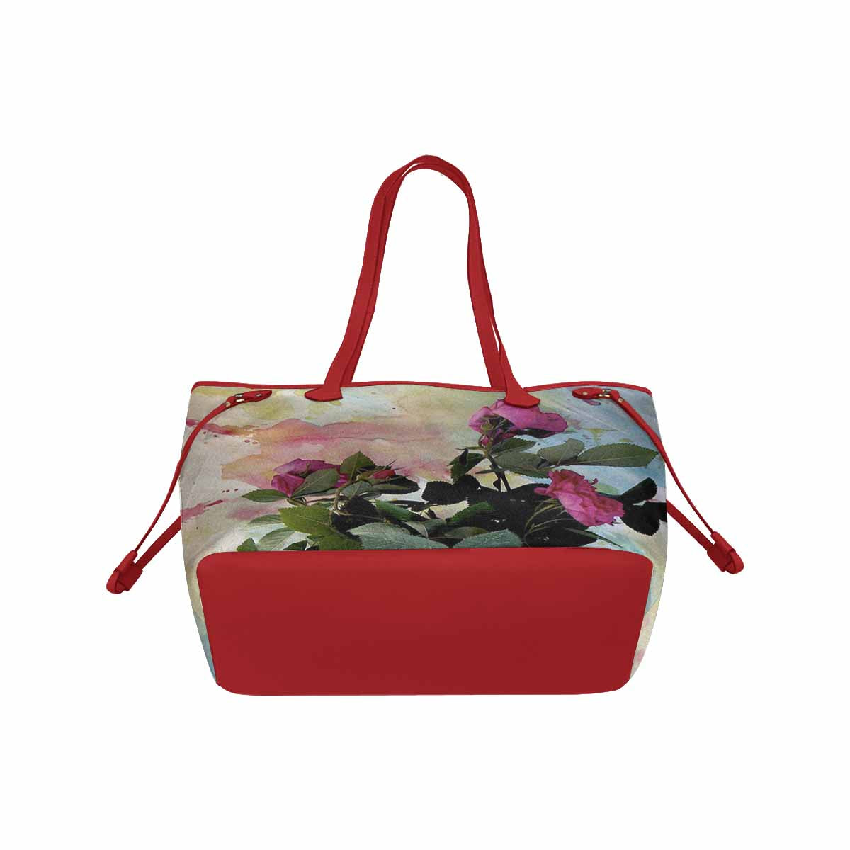 Vintage Floral Handbag, Classic Handbag, Mod 1695361 Design 21, RED TRIM