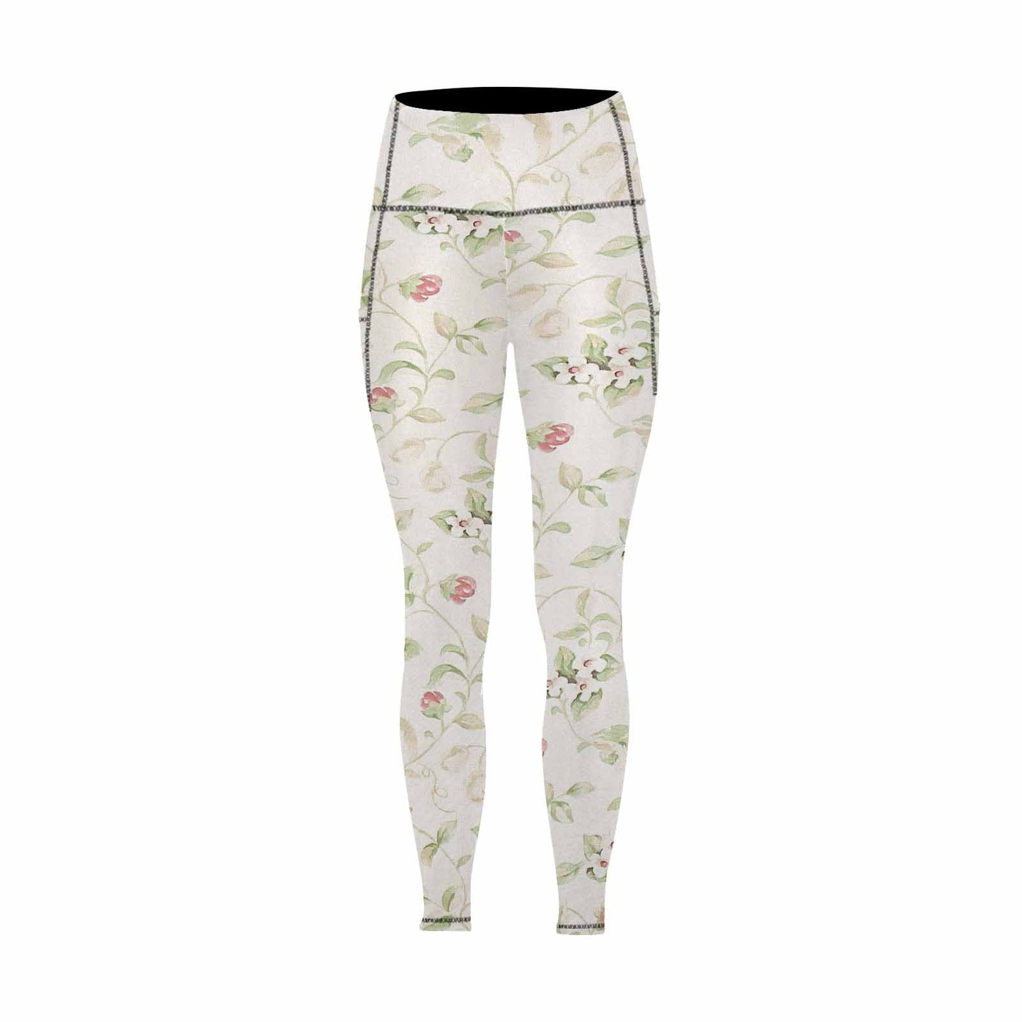 Floral 2, active wear leggings, outside surge, design 12