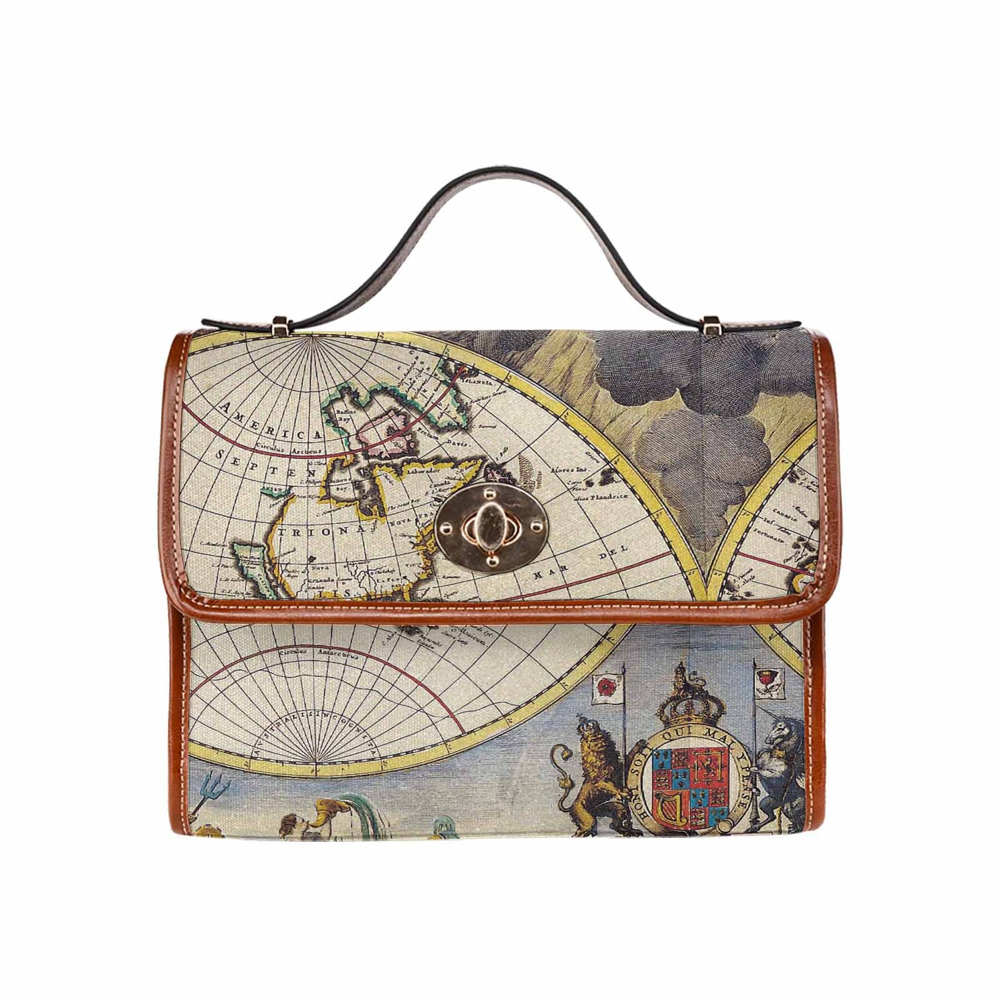 Antique Map Handbag, Model 1695341, Design 19