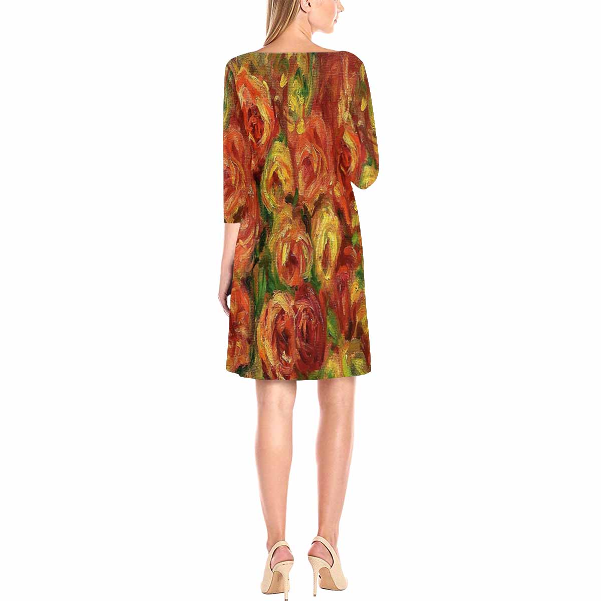 Vintage floral loose dress, model D29532 Design 18