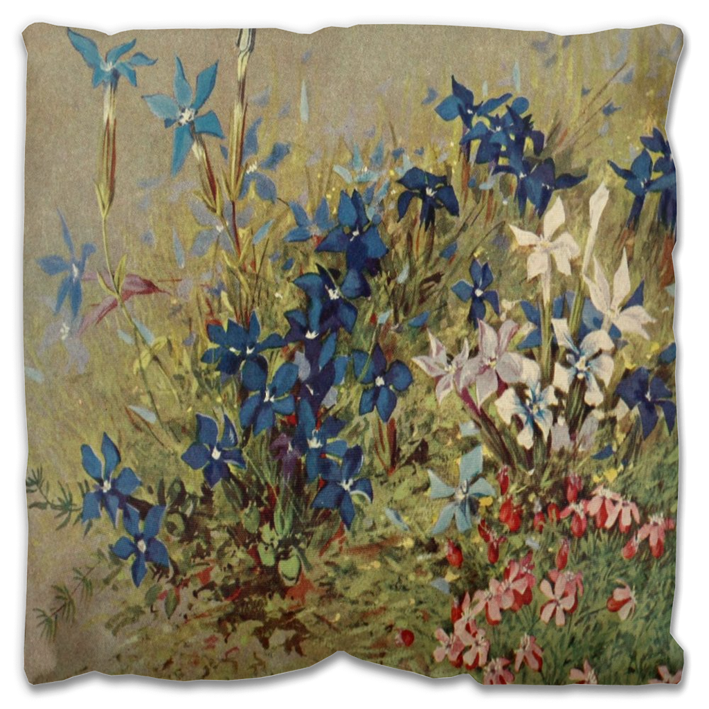 Vintage floral print Outdoor Pillows & Pillow Covers, throw pillow, mildew resistant, Design 39