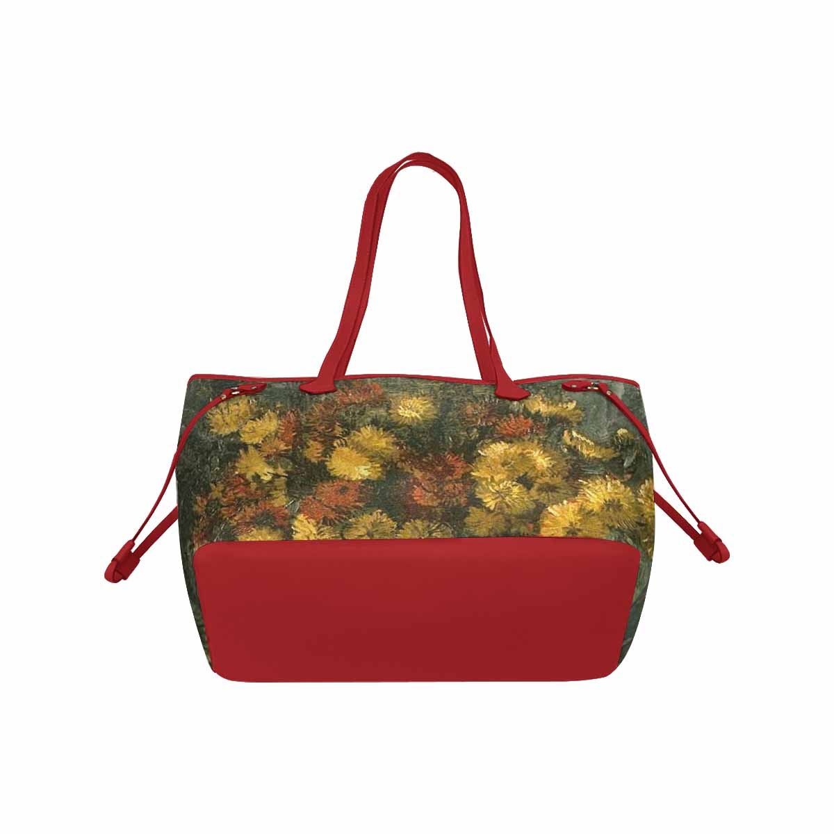 Vintage Floral Handbag, Classic Handbag, Mod 1695361 Design 28 RED TRIM