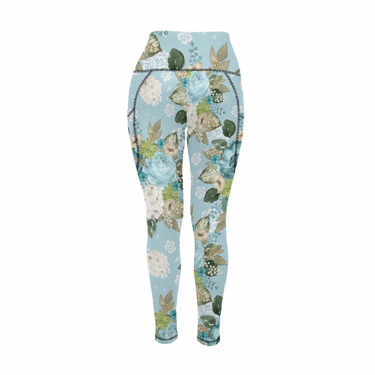 Floral 2, active wear leggings, outside surge, design 28