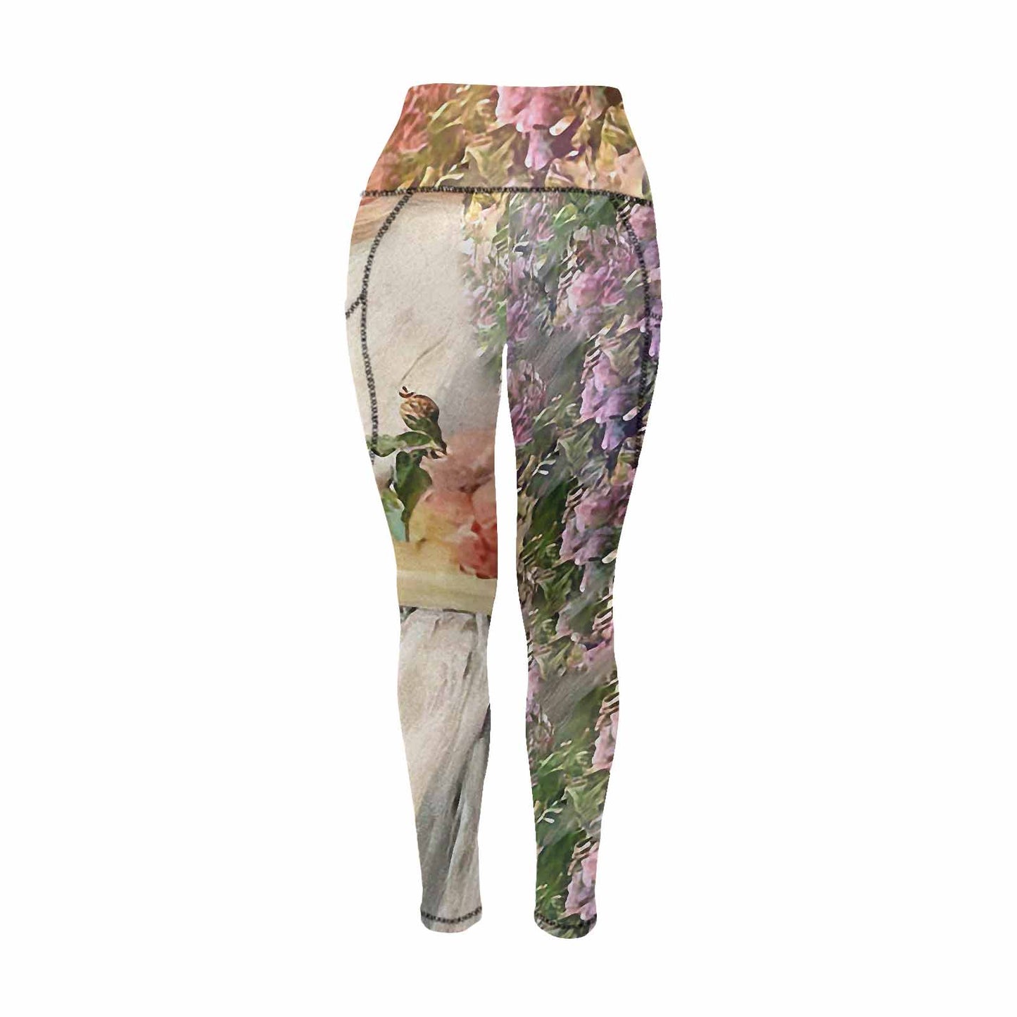 Floral 2, active wear leggings, outside surge, design 64