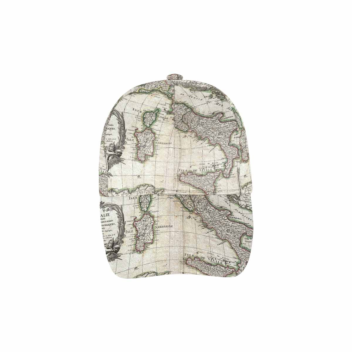 Antique Map design dad cap, trucker hat, Design 6