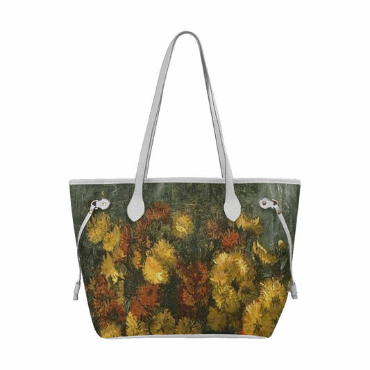 Vintage Floral Handbag, Classic Handbag, Mod 1695361 Design 28 WHITE TRIM