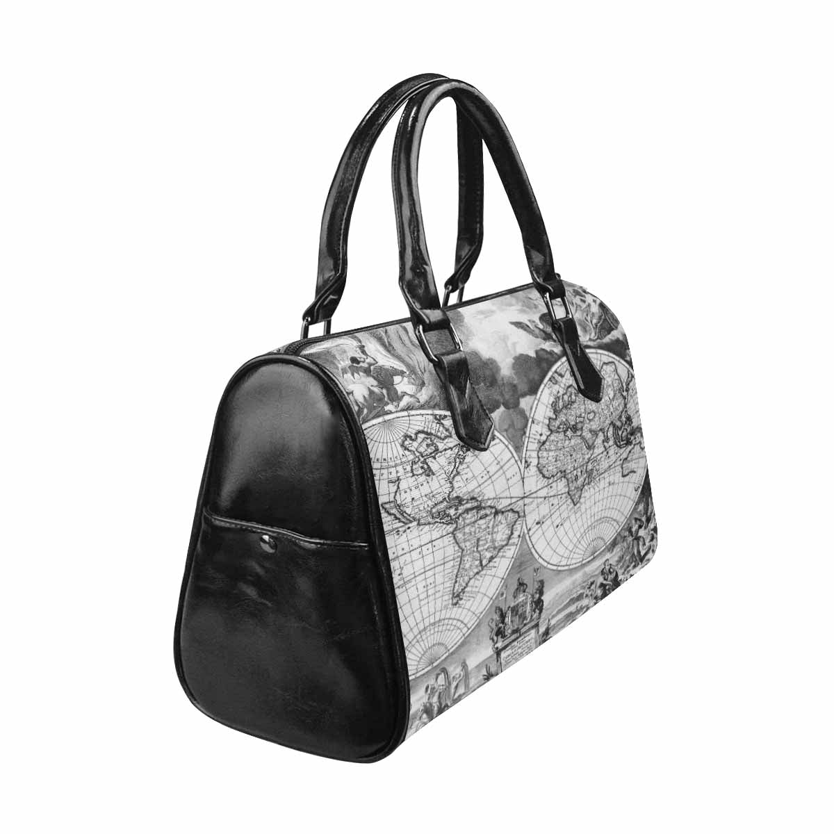 Antique Map design Boston handbag, Model 1695321, Design 17