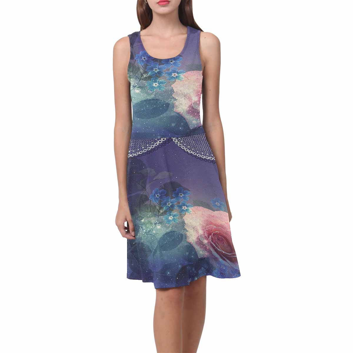 Victorian printed lace summer dress, Design 02