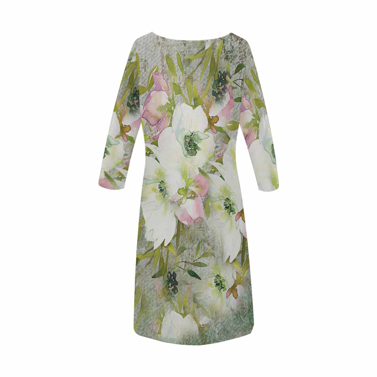 Vintage floral loose dress, XS to 3X plus size, model D29532 Design 03