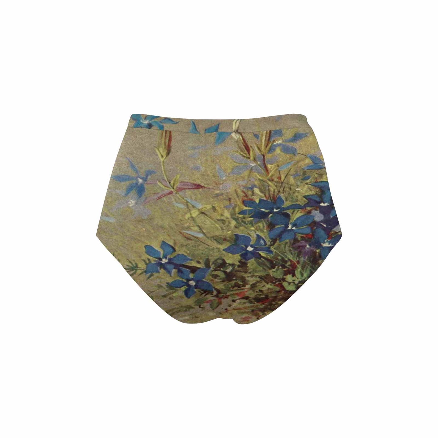 Vintage floral High waist bikini bottom, Design 39