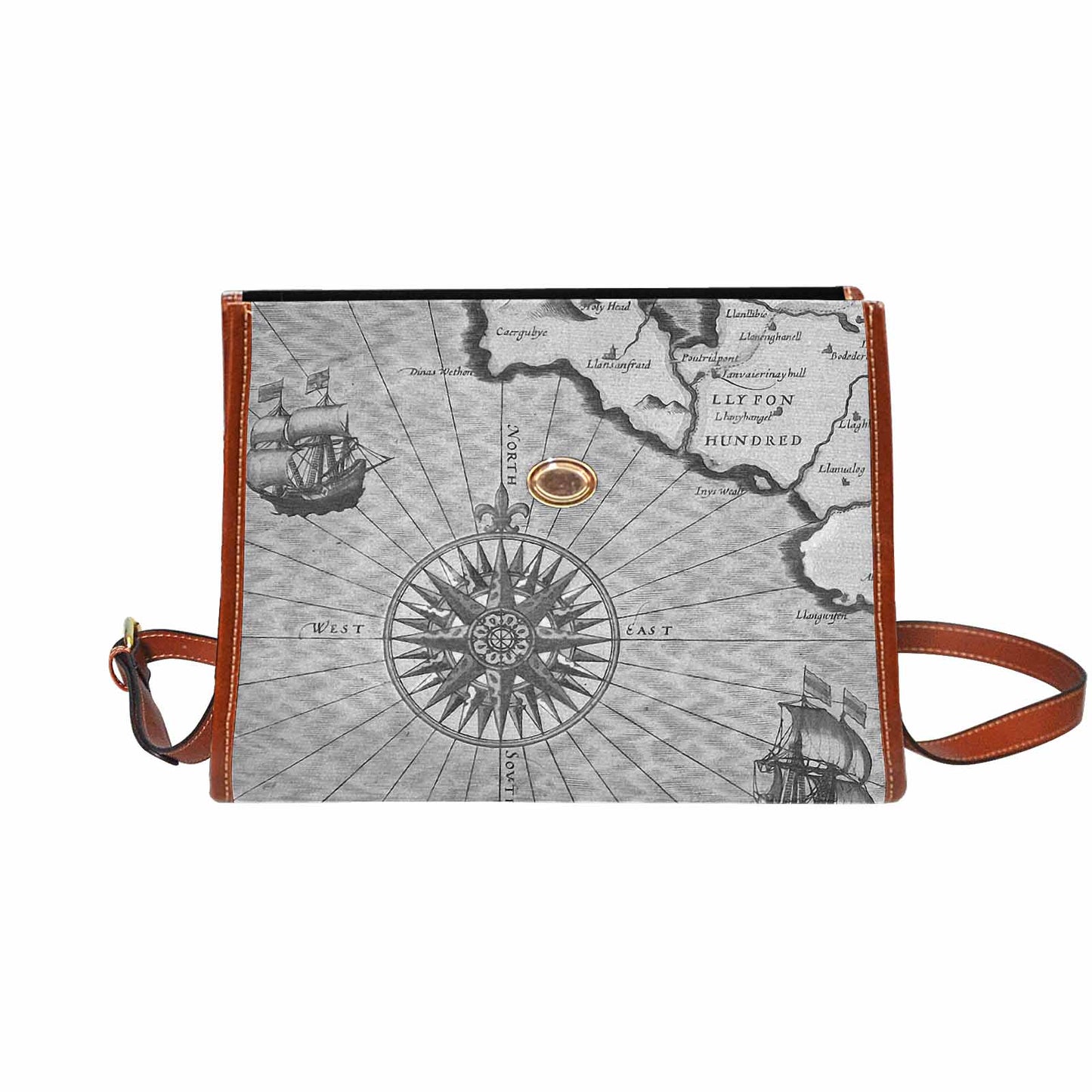 Antique Map Handbag, Model 1695341, Design 11