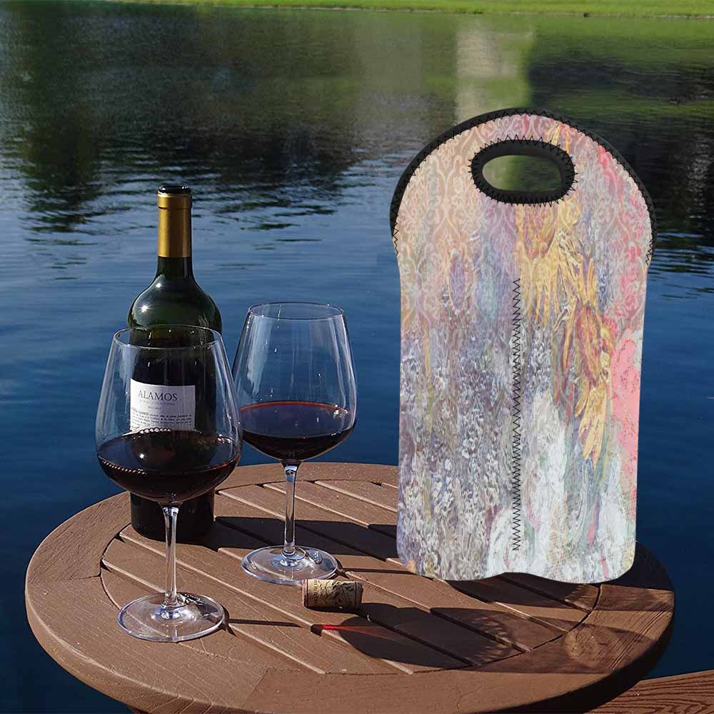 Vintage floral 2 bottle wine bag, Design 54x