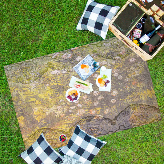 Vintage Floral waterproof picnic mat, 81 x 55in, Design 05x