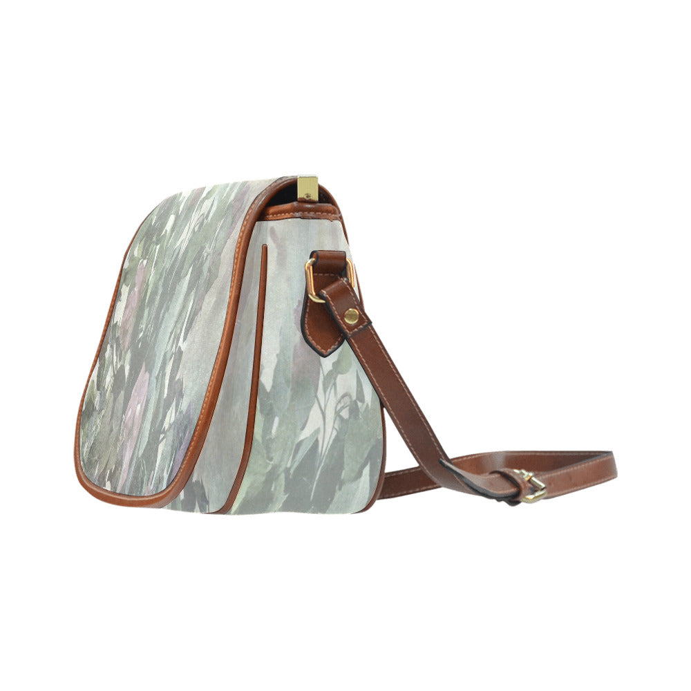 Vintage floral handbag, Design 23 Model 1695341 Saddle Bag/Large (Model 1649)