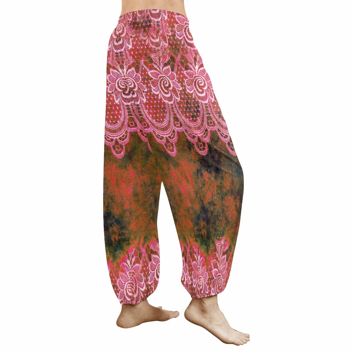 Victorian lace print Haram pants, loose comfy pants design 32