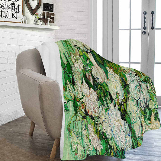 Vintage Floral BLANKET, LARGE 60 in x 80 in, Design 45 C50