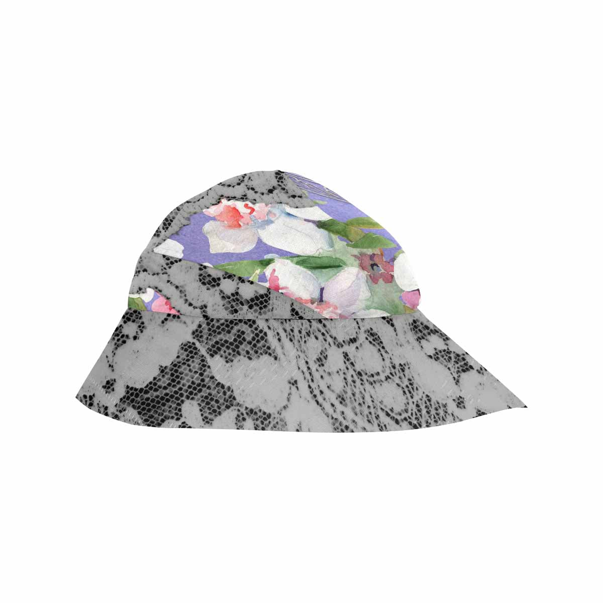 Victorian lace print, wide brim sunvisor Hat, outdoors hat, design 45