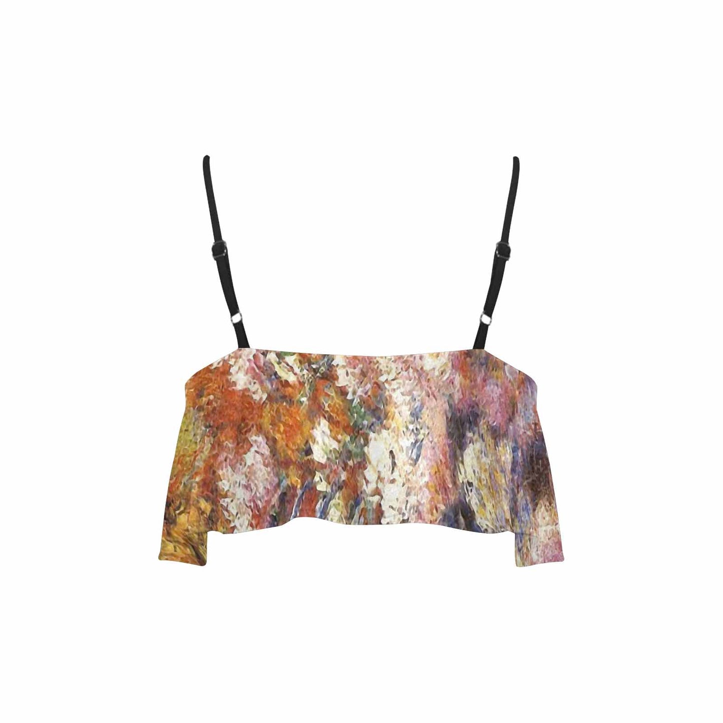 Vintage floral flounce bikini top, Design 57