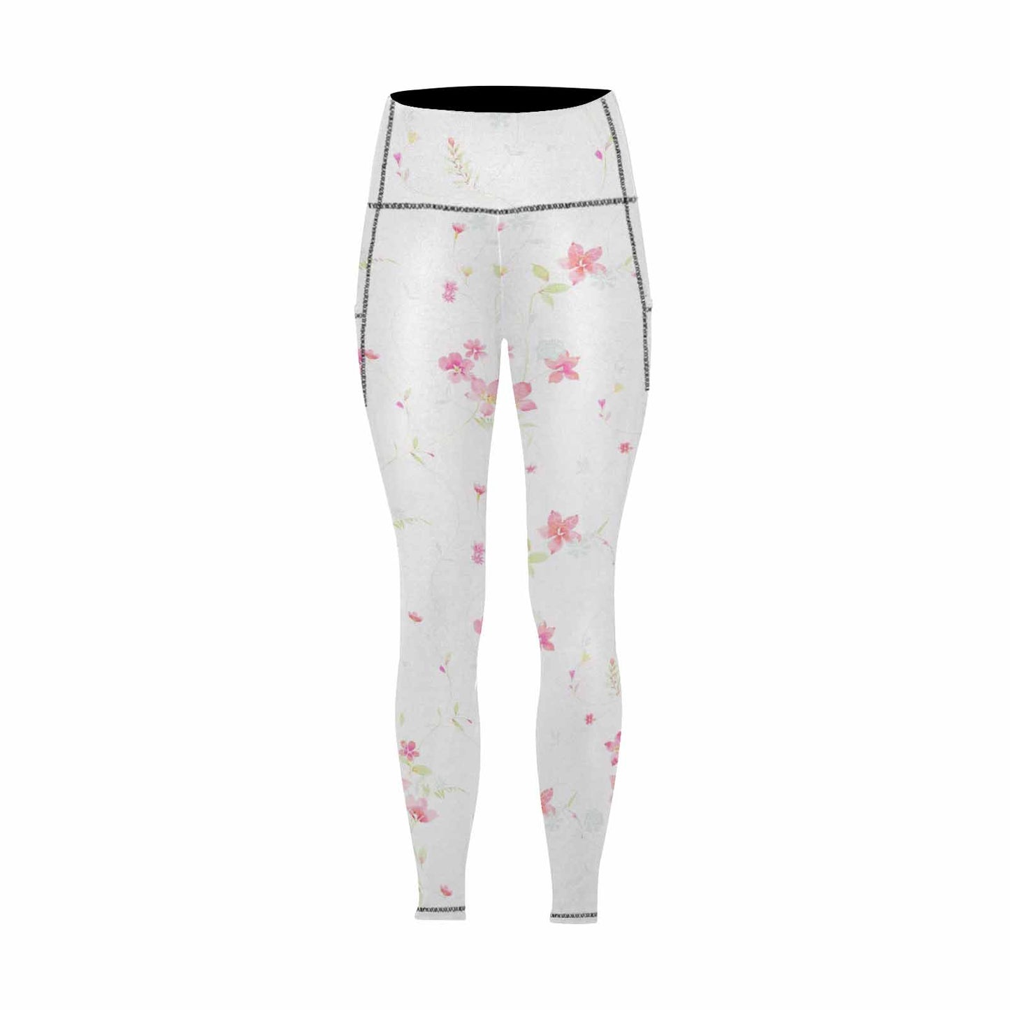 Floral 2, active wear leggings, outside surge, design 09