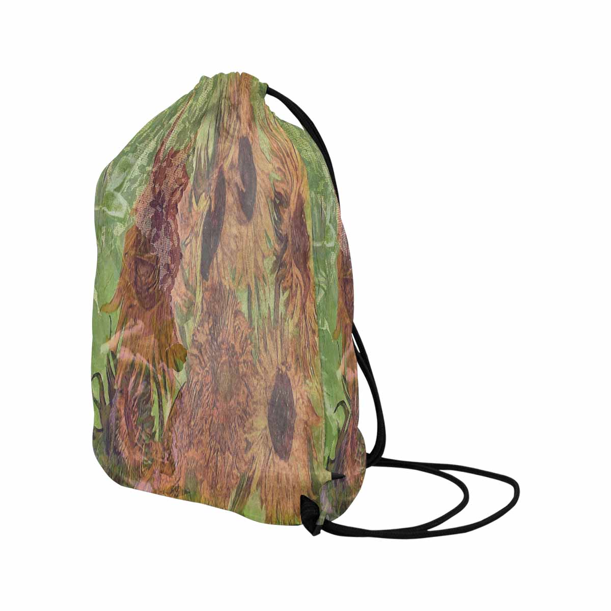 Vintage Floral print, DRAWSTRING BAG, LARGE, Design 48xx