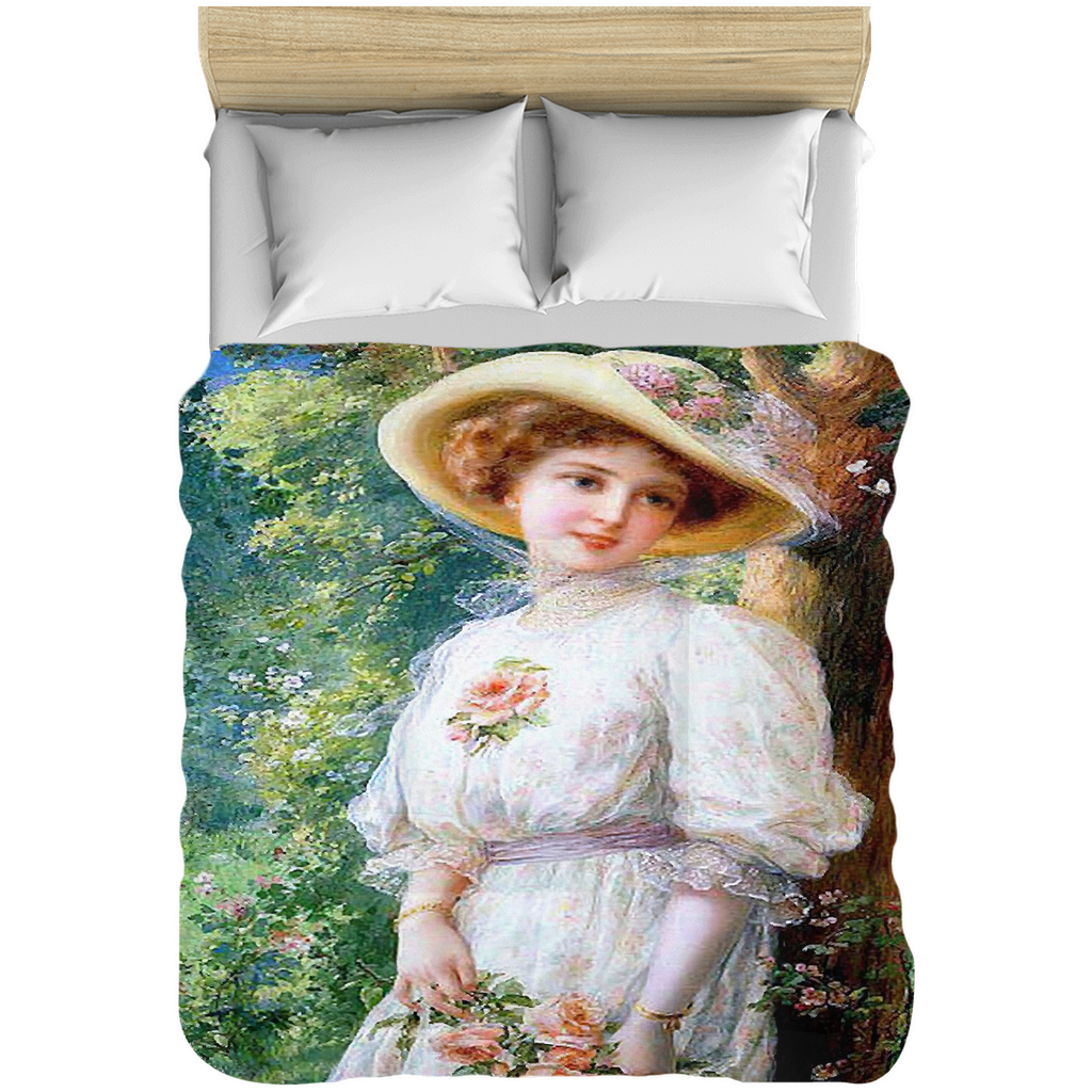 Victorian lady design comforter, twin, twin XL, queen or king, Reverie