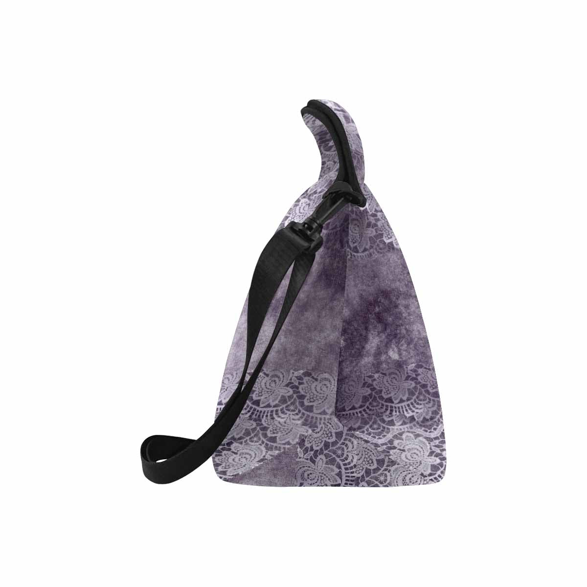 Victorian lace print insulated lunch bag, design 39