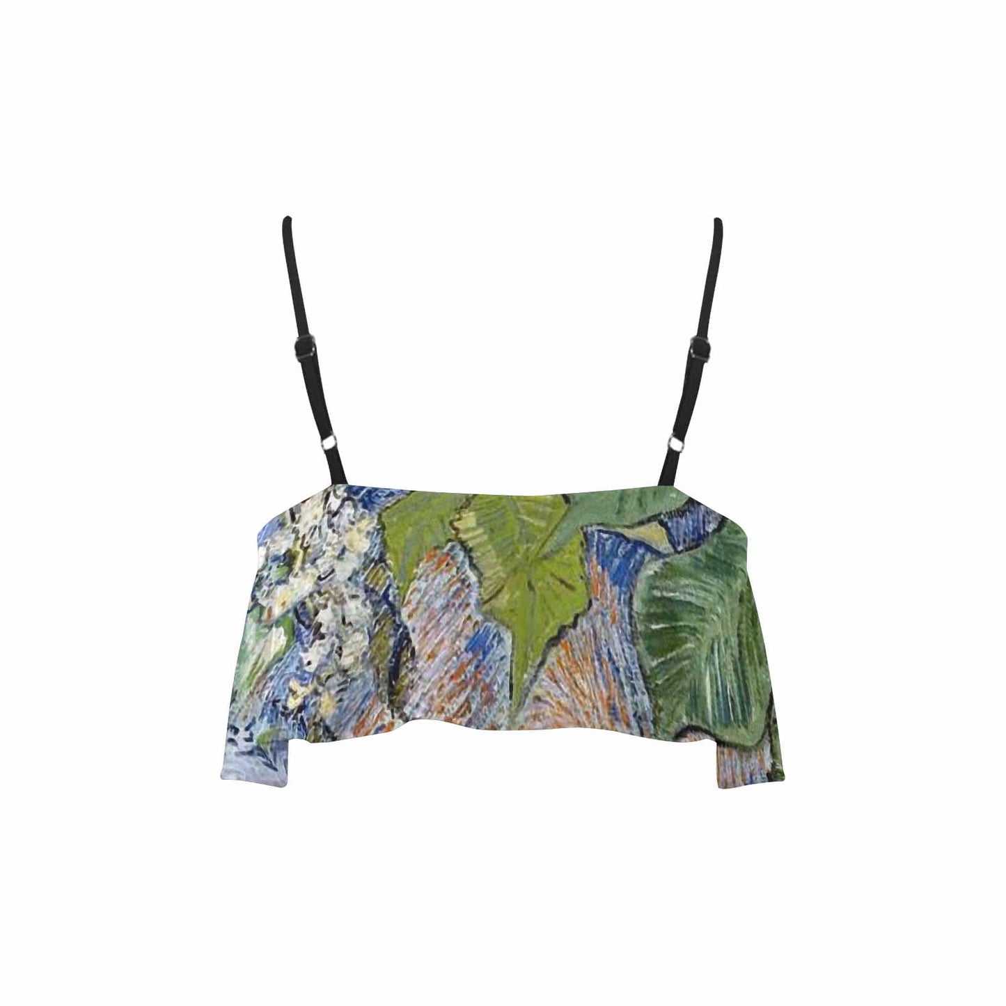 Vintage floral flounce bikini top, Design 04