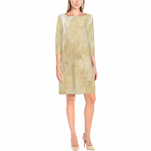 Victorian printed lace loose dress, Design 29