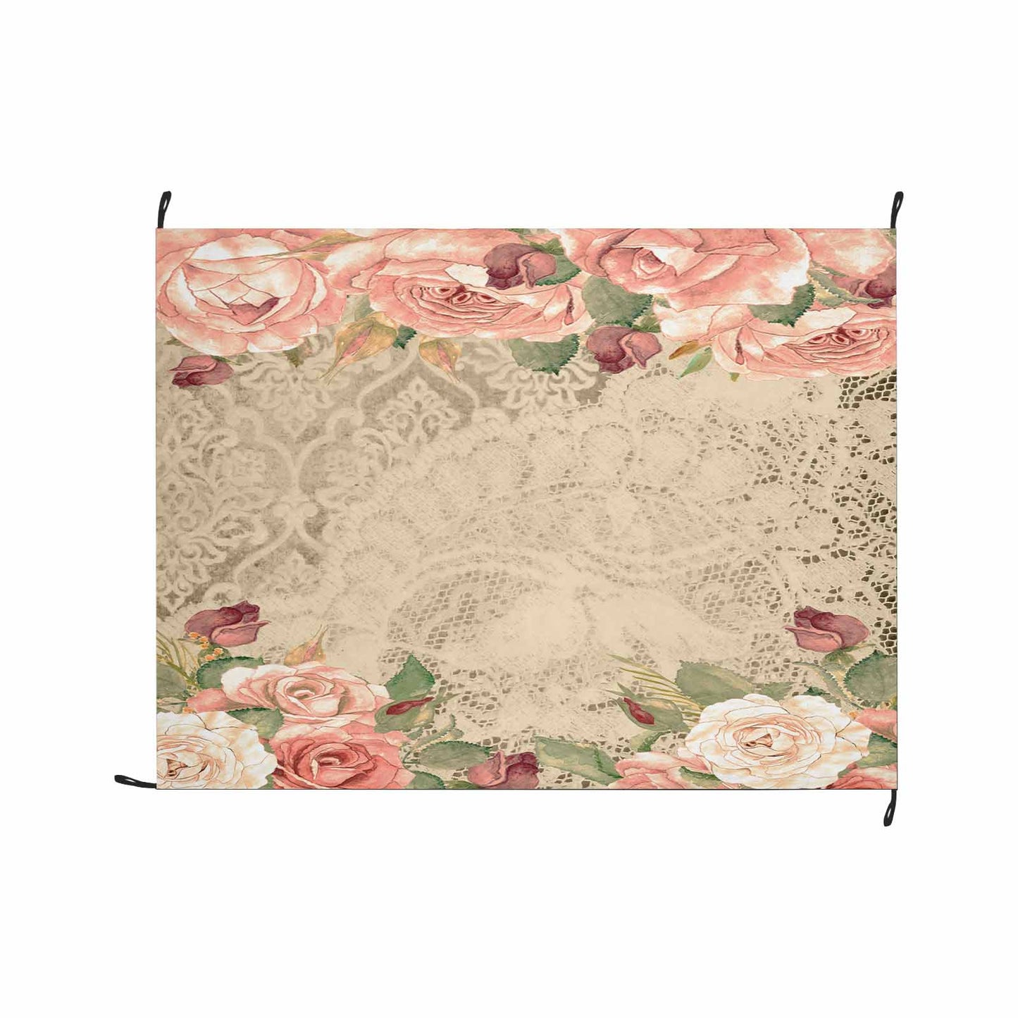 Victorian lace print waterproof picnic mat, 69 x 55in, design 25