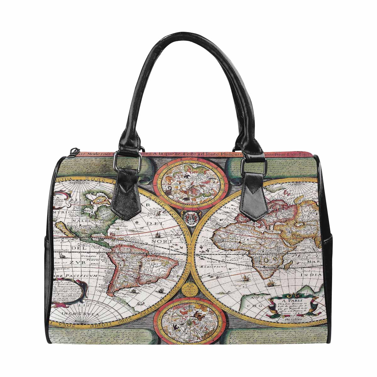 Antique Map design Boston handbag, Model 1695321, Design 31