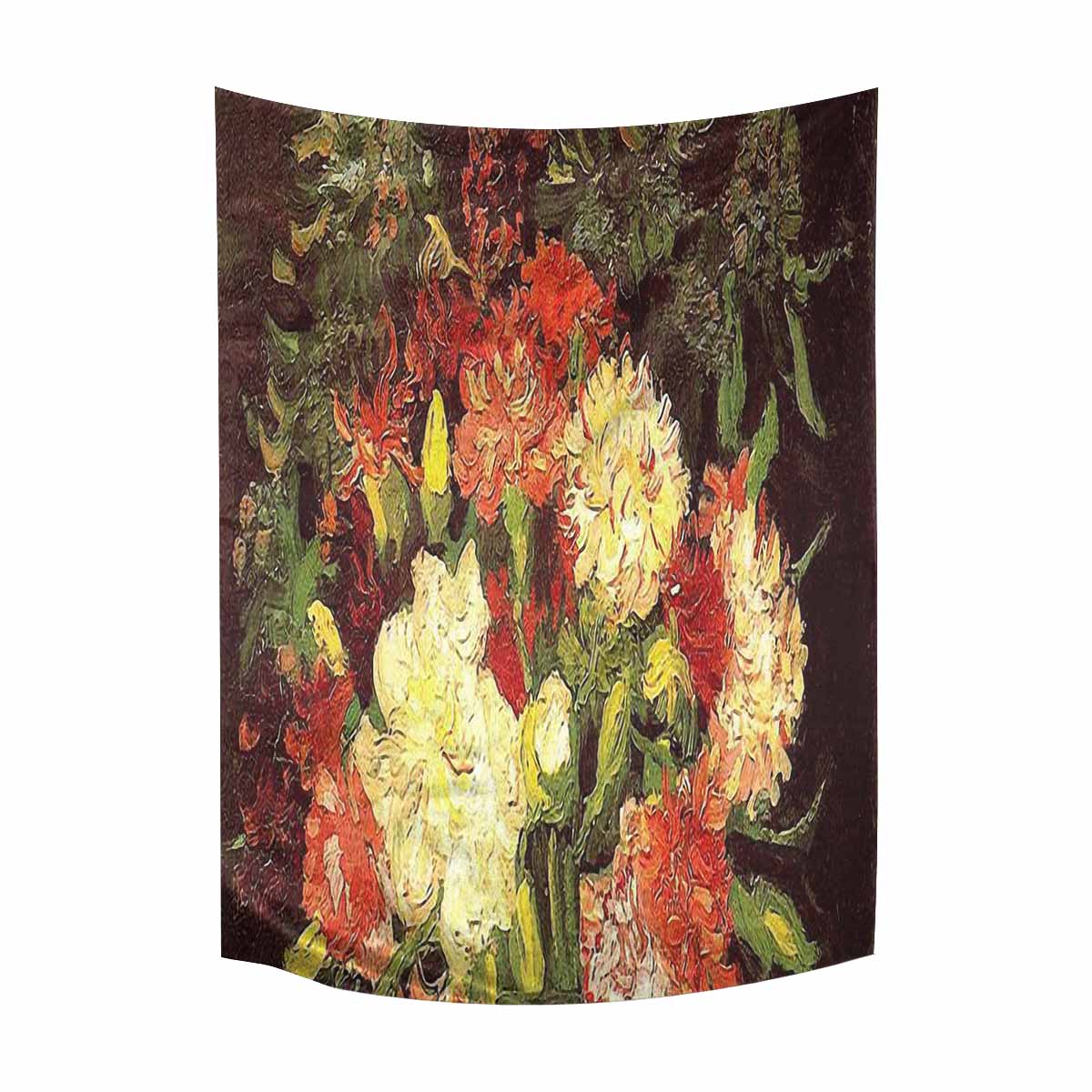 Vintage floral TAPESTRY, LARGE 60 x 80 in, Vertical, Design 33