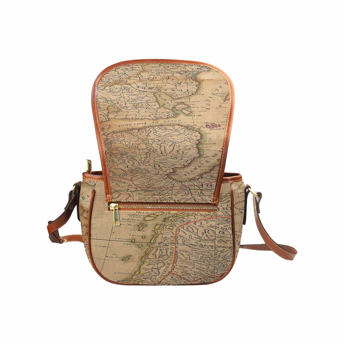 Antique Map design Handbag, saddle bag, Design 42