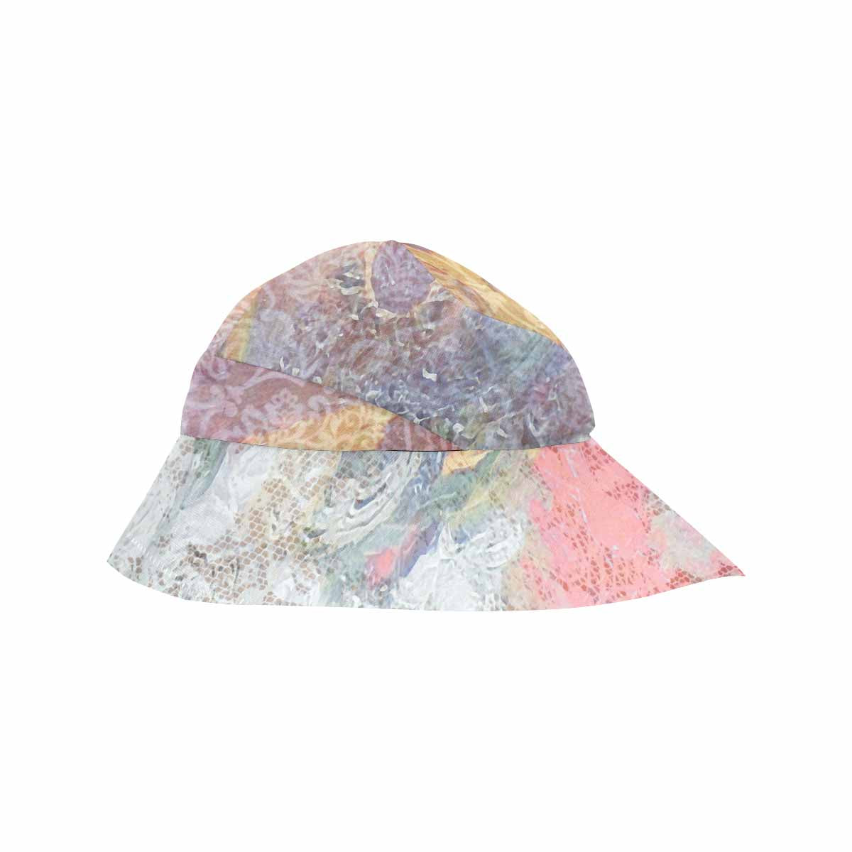 Vintage floral wide brim sunvisor Hat, outdoors hat, Design 54x