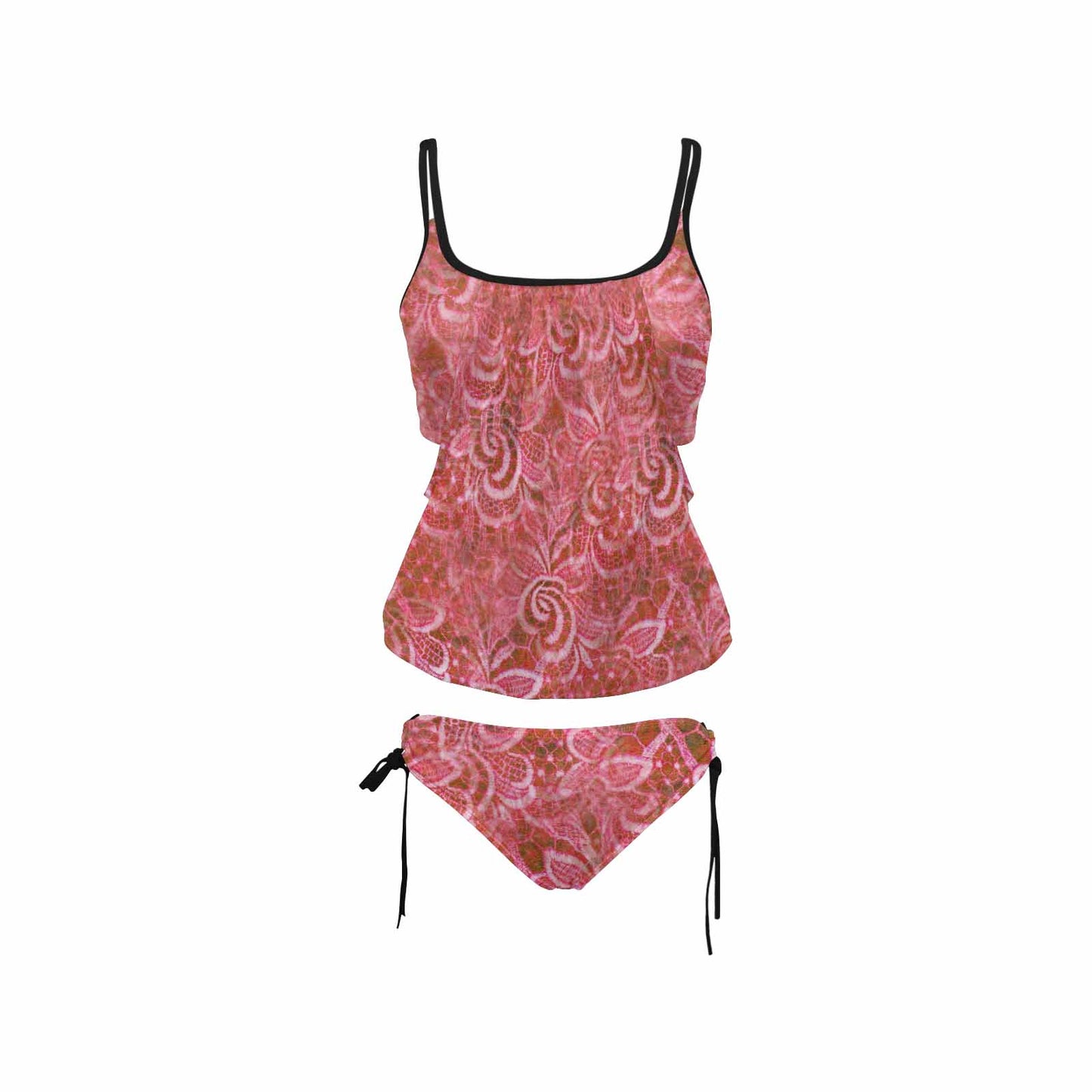 Tankini cover belly swim wear, Printed Victorian lace design 33