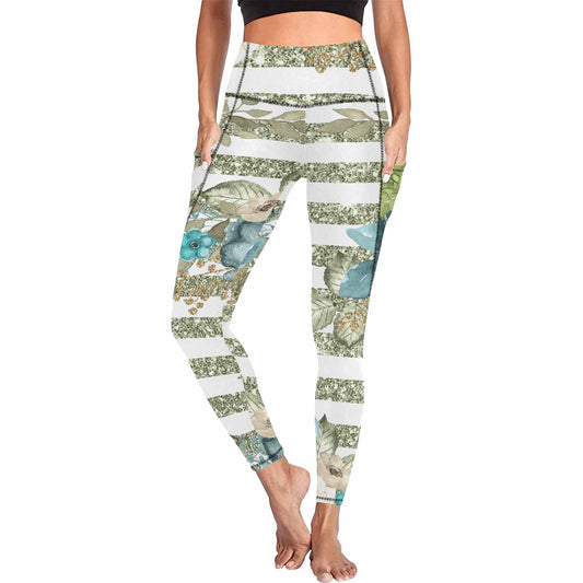 Floral 2, active wear leggings, outside surge, design 30