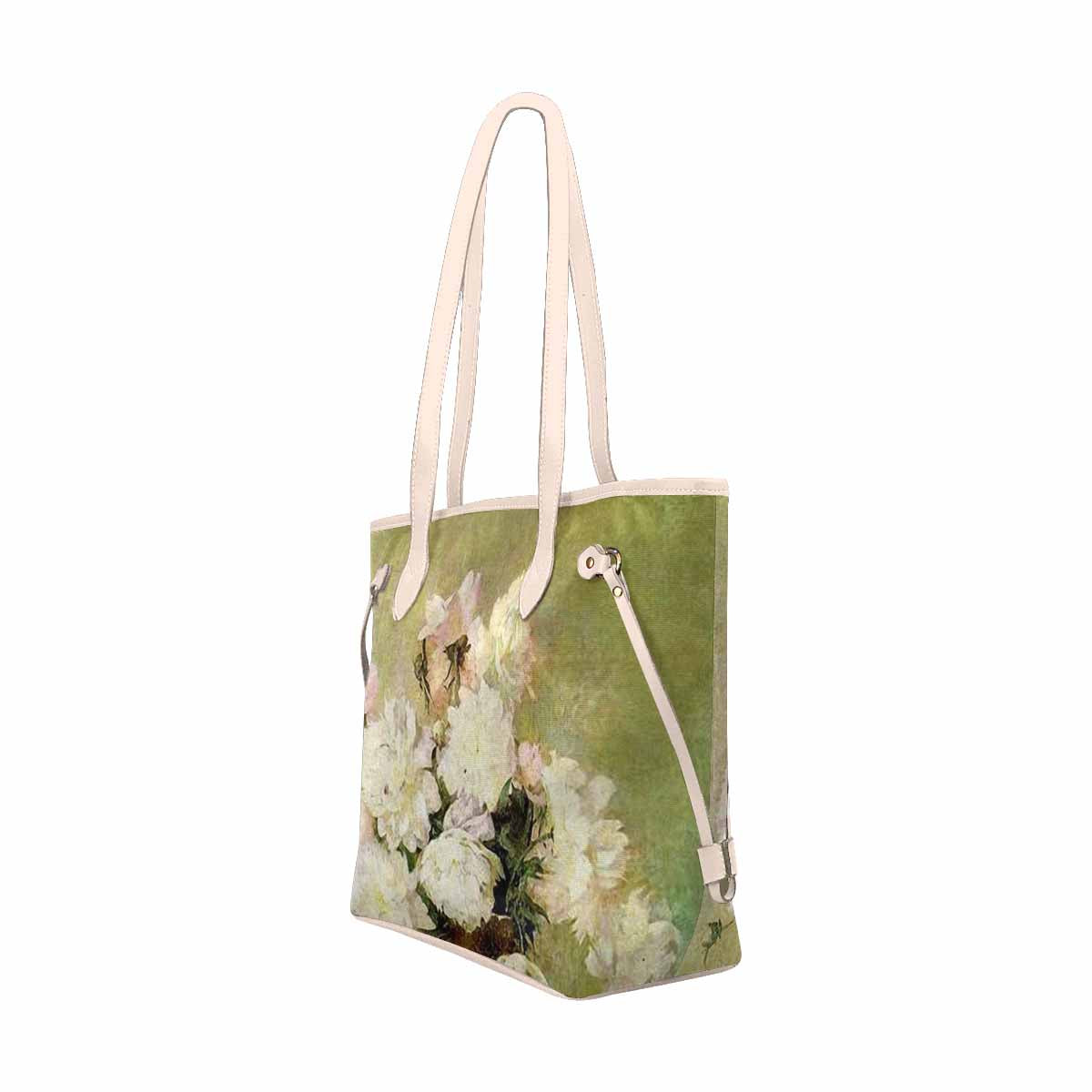 Vintage Floral Handbag, Classic Handbag, Mod 1695361 Design 35 BEIGE/TAN TRIM